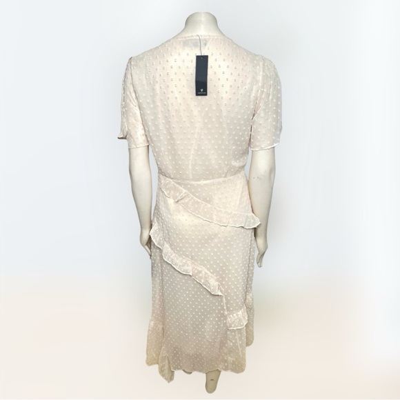 Lulus | Swiss Dot Ruffled Midi Dress in Cream NWT Style: Next to You - Picture 4 of 10